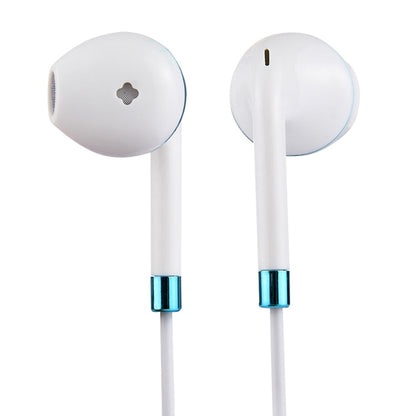 White Wire Body 3.5mm In-Ear Earphone with Line Control & Mic(Blue) by bashfashion