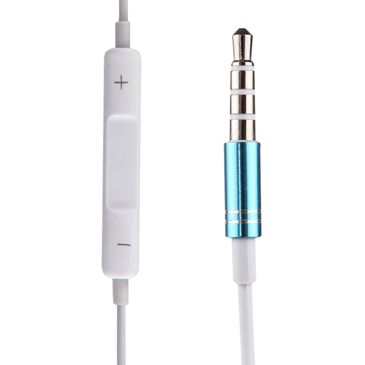 White Wire Body 3.5mm In-Ear Earphone with Line Control & Mic(Blue) by bashfashion