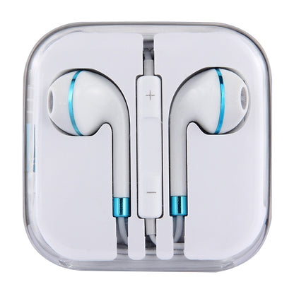 White Wire Body 3.5mm In-Ear Earphone with Line Control & Mic(Blue) by bashfashion