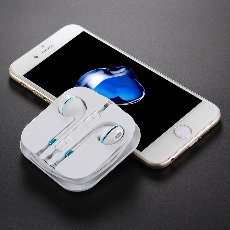 White Wire Body 3.5mm In-Ear Earphone with Line Control & Mic(Blue) by bashfashion