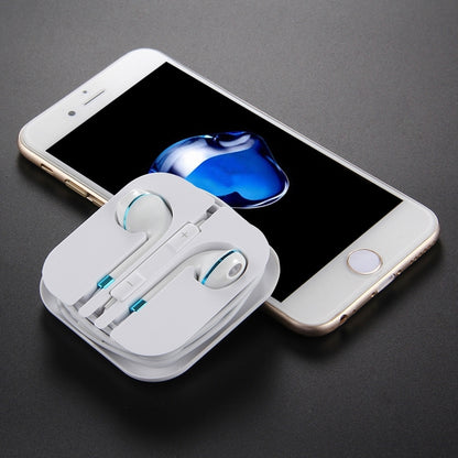 White Wire Body 3.5mm In-Ear Earphone with Line Control & Mic(Blue) by bashfashion