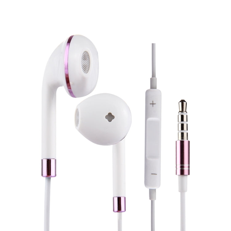 White Wire Body 3.5mm In-Ear Earphone with Line Control & Mic(Purple) by bashfashion