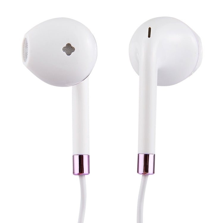 White Wire Body 3.5mm In-Ear Earphone with Line Control & Mic(Purple) by bashfashion