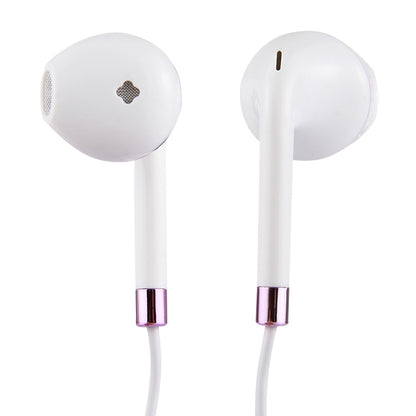 White Wire Body 3.5mm In-Ear Earphone with Line Control & Mic(Purple) by bashfashion