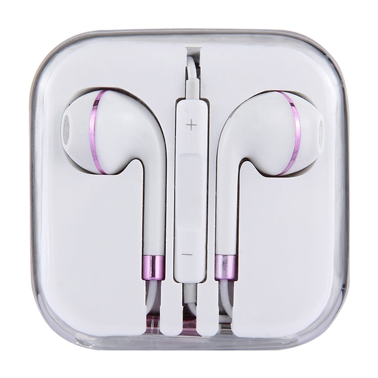 White Wire Body 3.5mm In-Ear Earphone with Line Control & Mic(Purple) by bashfashion