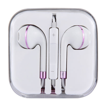 White Wire Body 3.5mm In-Ear Earphone with Line Control & Mic(Purple) by bashfashion