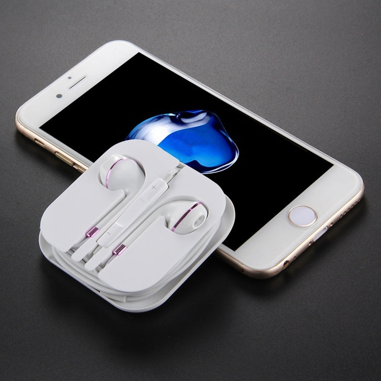 White Wire Body 3.5mm In-Ear Earphone with Line Control & Mic(Purple) by bashfashion