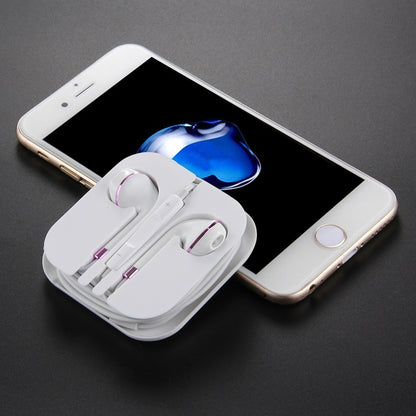 White Wire Body 3.5mm In-Ear Earphone with Line Control & Mic(Purple) by bashfashion