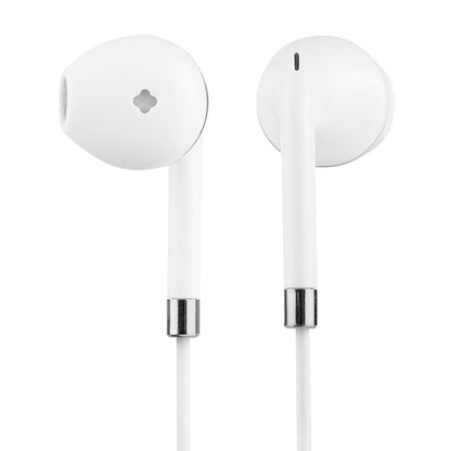 White Wire Body 3.5mm In-Ear Earphone with Line Control & Mic(Silver) by bashfashion