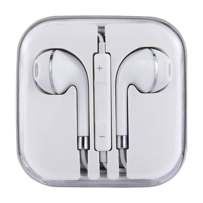 White Wire Body 3.5mm In-Ear Earphone with Line Control & Mic(Silver) by bashfashion