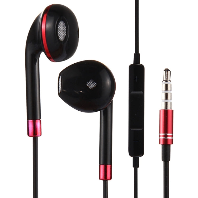 Black Wire Body 3.5mm In-Ear Earphone with Line Control & Mic, For iPhone, Galaxy, Huawei, Xiaomi, LG, HTC and Other Smart Phones(Red) by bashfashion