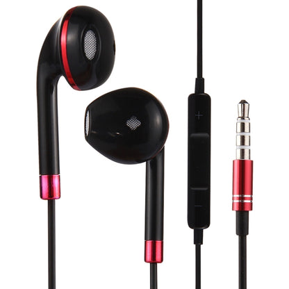 Black Wire Body 3.5mm In-Ear Earphone with Line Control & Mic, For iPhone, Galaxy, Huawei, Xiaomi, LG, HTC and Other Smart Phones(Red) by bashfashion