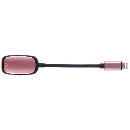 8 Pin to 8 Pin Charging Interface + 8 Pin Earphone Interface + 3.5mm Audio Interface Earphone Adapter(Pink) by bashfashion