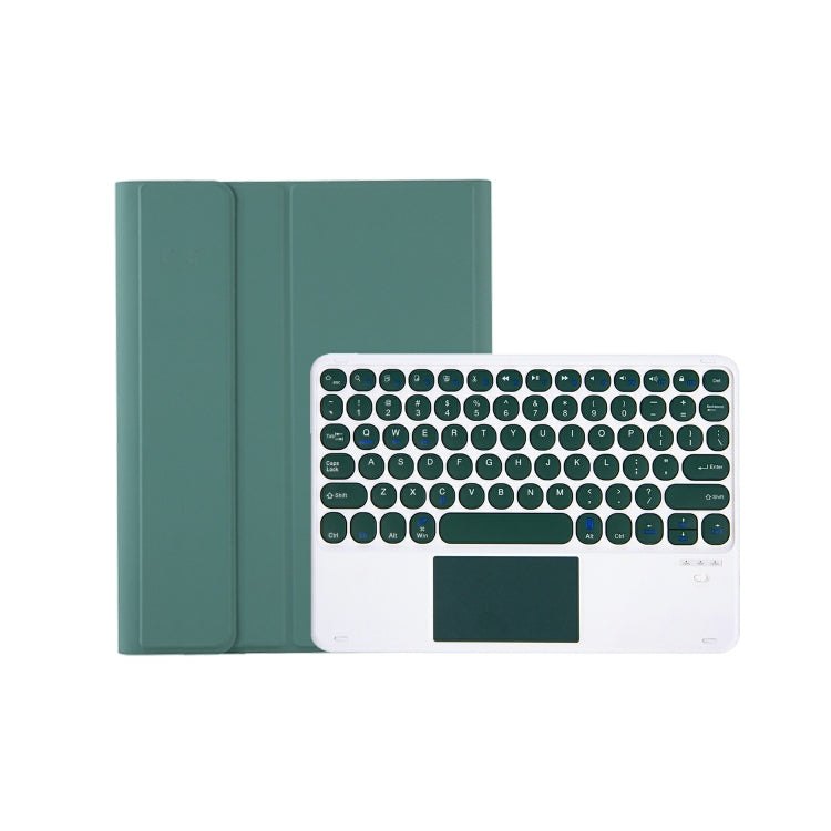 For iPad 11 2025 / 10th Gen 10.9 2022 YA10B-A Lambskin Texture Bluetooth Touch Keyboard Leather Tablet Case with Pen Slot (Dark Green) by bashfashion