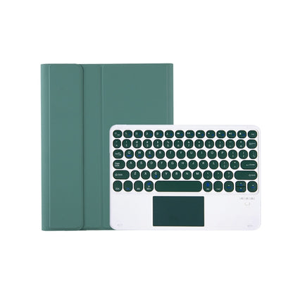 For iPad 11 2025 / 10th Gen 10.9 2022 YA10B-A Lambskin Texture Bluetooth Touch Keyboard Leather Tablet Case with Pen Slot (Dark Green) by bashfashion