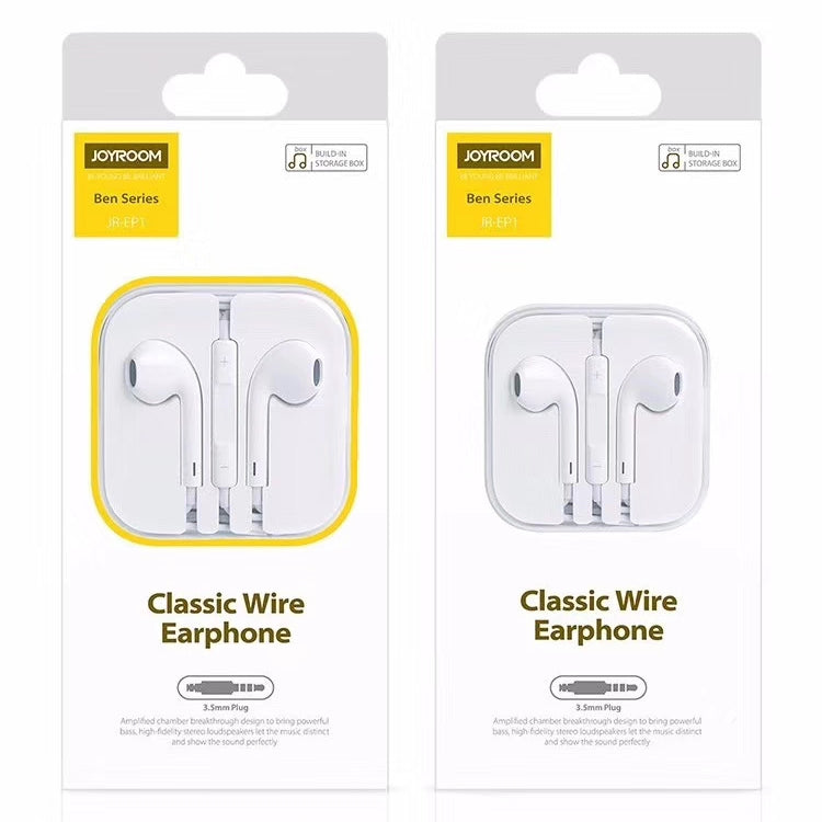 JOYROOM JR-EP1 1.2m 3.5mm Plug Wire Control In-Ear Earphone(White) by JOYROOM