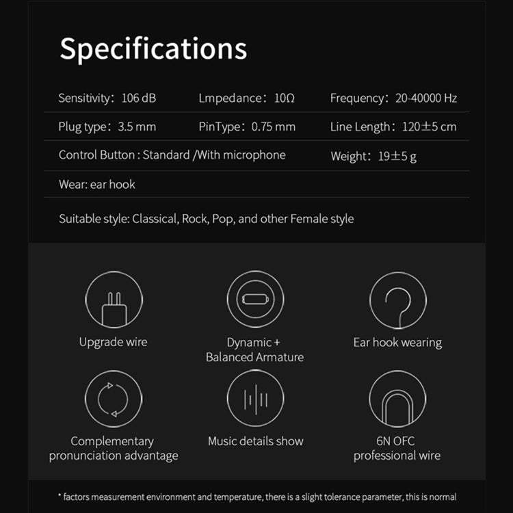 KZ ZST 1.2m 3.5mm Hanging Ear In-Ear Style Wire Control Earphone, For iPhone, iPad, Galaxy, Huawei, Xiaomi, LG, HTC and Other Smart Mobile Phones by KZ