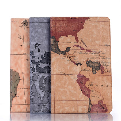 Map Texture Horizontal Flip Leather Case for Galaxy Tab A 10.1 (2019) T510 / T515, with Holder & Card Slots & Wallet, Random Texture Delivery by bashfashion