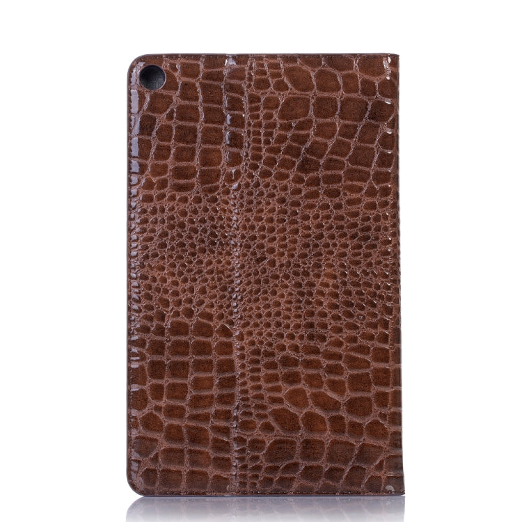 Crocodile Texture Horizontal Flip Leather Case for Galaxy Tab A 10.1 (2019) T510 / T515, with Holder & Card Slots & Wallet(Brown) by bashfashion