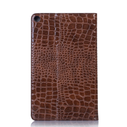 Crocodile Texture Horizontal Flip Leather Case for Galaxy Tab A 10.1 (2019) T510 / T515, with Holder & Card Slots & Wallet(Brown) by bashfashion