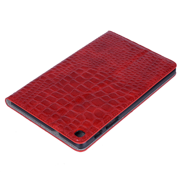 Crocodile Texture Horizontal Flip Leather Case for Galaxy Tab A 8 (2019) P200 / P205, with Holder & Card Slots & Wallet(Red) by bashfashion