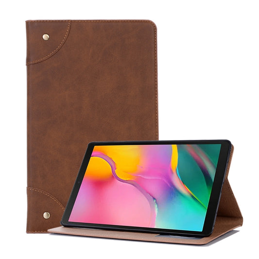 Retro Book Style Horizontal Flip Leather Case for Galaxy Tab A 10.1 (2019) T510 / T515, with Holder & Card Slots & Wallet (Brown) by bashfashion