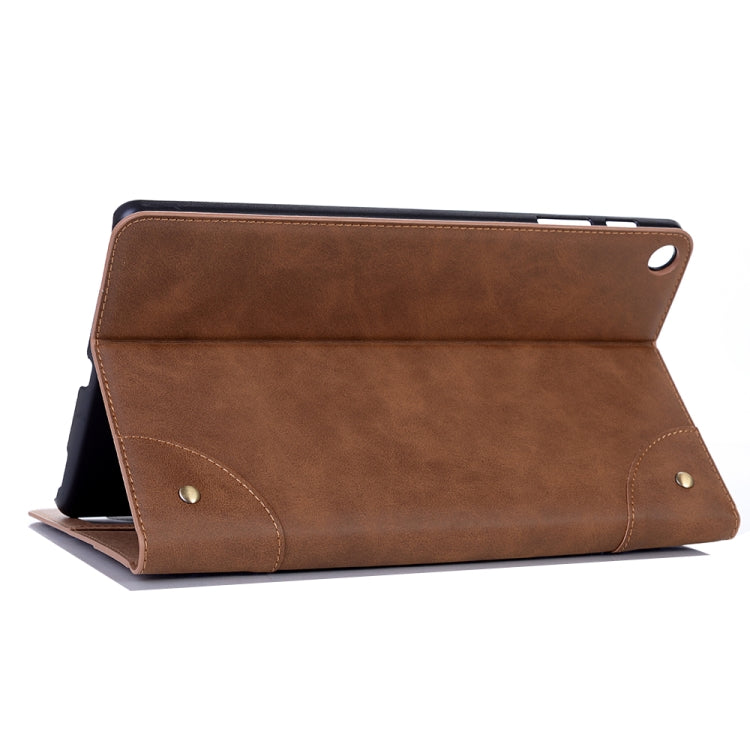 Retro Book Style Horizontal Flip Leather Case for Galaxy Tab A 10.1 (2019) T510 / T515, with Holder & Card Slots & Wallet (Brown) by bashfashion