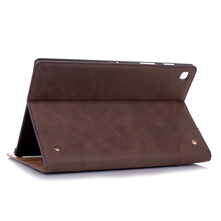 Retro Book Style Horizontal Flip Leather Case for Galaxy Tab S5e 10.5 T720 / T725, with Holder & Card Slots & Wallet (Coffee) by bashfashion