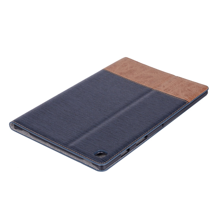 Cross Texture Horizontal Flip Leather Case for Galaxy Tab S5e 10.5 T720 / T725, with Holder & Card Slots & Wallet (Dark Blue) by bashfashion