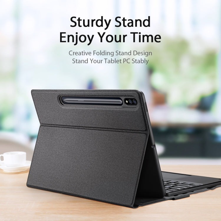 DUX DUCIS Detachable Bluetooth Keyboard Ultrathin Flip Leather Tablet Cas for Samsung Galaxy Tab S8 Plus (X800/X806) / S7 FE (T730/T733/T736B) / S7 Plus (T970/T976B) (Black) by DUX DUCIS