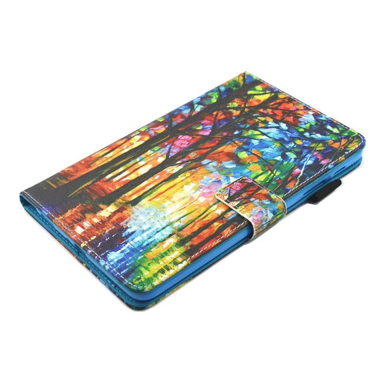 For Galaxy Tab A 8.0 / T380 & T385 Woods Pattern Horizontal Flip Leather Case with Holder & Card Slots by bashfashion