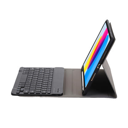 For iPad 11 2025 / 10th Gen 10.9 2022 A10B Lambskin Texture Ultra-thin Bluetooth Keyboard Leather Tablet Case with Pen Slot(Black) by bashfashion