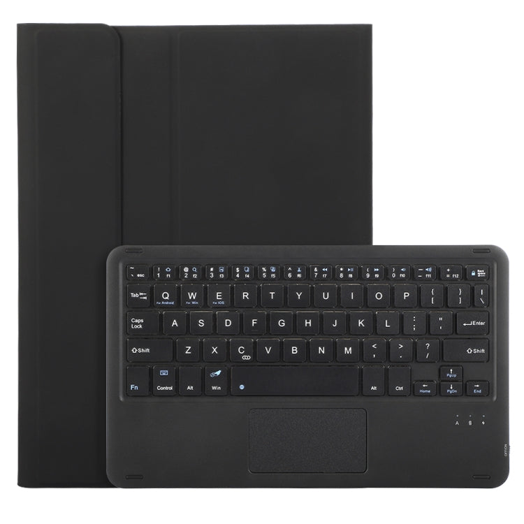 For iPad 11 2025 / 10th Gen 10.9 2022 A10B-A Lambskin Texture Bluetooth Touch Keyboard Leather Tablet Case with Pen Slot(Black) by bashfashion