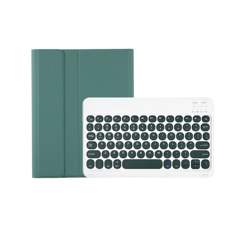 For iPad 11 2025 / 10th Gen 10.9 2022 YA10B Lambskin Texture Bluetooth Keyboard Leather Tablet Case with Pen Slot (Dark Green) by bashfashion