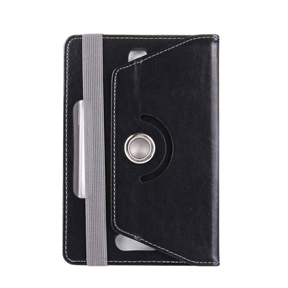 7 inch Tablets Leather Case Crazy Horse Texture 360 Degrees Rotation Protective Case Shell with Holder for Galaxy Tab A 7.0 (2016) / T280 & Tab 4 7.0 / T230 & Tab Q T2558, Colorfly G708, Asus ZenPad 7.0 Z370CG, Huawei MediaPad T1 7.0 / T1-701u(Black) by bashfashion