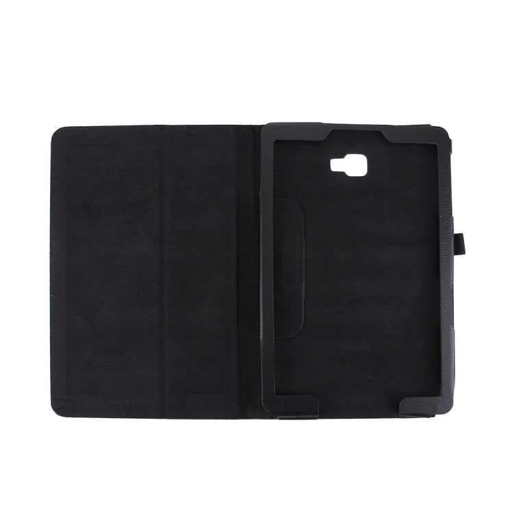 For Galaxy Tab A 10.1 (2016) / P585 Litchi Texture Horizontal Flip Leather Case with Holder(Black) by bashfashion