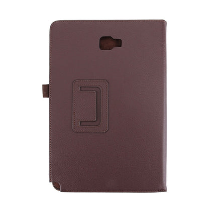 For Galaxy Tab A 10.1 (2016) / P585 Litchi Texture Horizontal Flip Leather Case with Holder(Brown) by bashfashion