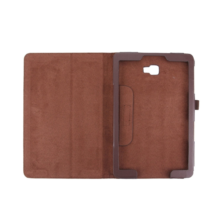 For Galaxy Tab A 10.1 (2016) / P585 Litchi Texture Horizontal Flip Leather Case with Holder(Brown) by bashfashion