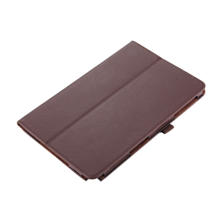 For Galaxy Tab A 10.1 (2016) / P585 Litchi Texture Horizontal Flip Leather Case with Holder(Brown) by bashfashion