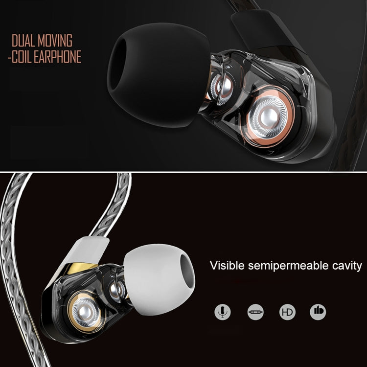 REMAX Multi-function Dual Moving Coil 3.5mm In-Ear Wired Music Earphone with Wire Control & MIC, For iPad, Laptop, iPhone, Samsung, HTC, Huawei, Xiaomi, and Other Smart Phones(Black) by REMAX