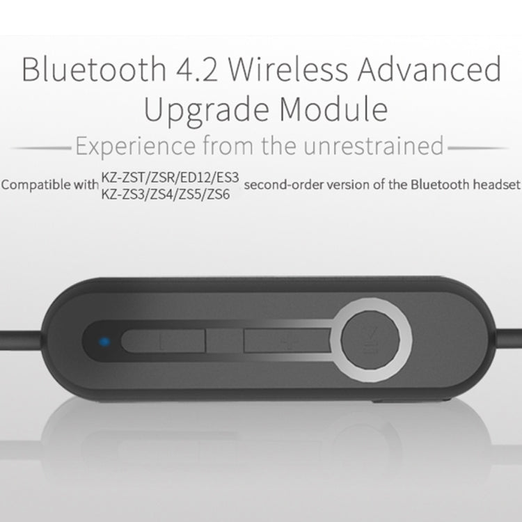 KZ ZST 85cm Bluetooth 4.2 Wireless Advanced Upgrade Module Earphone Cable(Black) by bashfashion