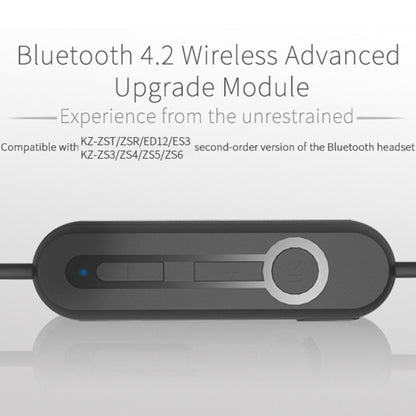 KZ ZST 85cm Bluetooth 4.2 Wireless Advanced Upgrade Module Earphone Cable(Black) by bashfashion