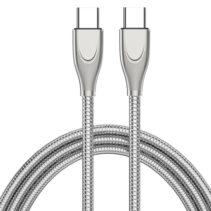 ADC-009 USB-C / Type-C to USB-C / Type-C Zinc Alloy Hose Fast Charging Data Cable, Cable Length: 1m(Silver) by bashfashion