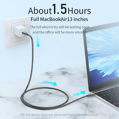 ADC-009 USB-C / Type-C to USB-C / Type-C Zinc Alloy Hose Fast Charging Data Cable, Cable Length: 1m(Silver) by bashfashion