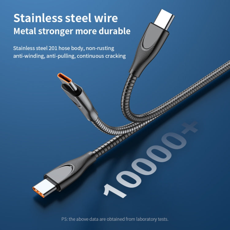 ADC-009 USB-C / Type-C to USB-C / Type-C Zinc Alloy Hose Fast Charging Data Cable, Cable Length: 1m(Silver) by bashfashion