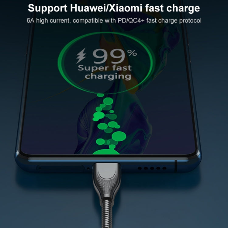 ADC-009 USB-C / Type-C to USB-C / Type-C Zinc Alloy Hose Fast Charging Data Cable, Cable Length: 1m(Silver) by bashfashion