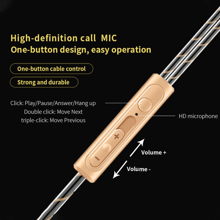 QKZ CK8 HiFi In-ear Four Unit Sports Music Headphones (Gold) by QKZ