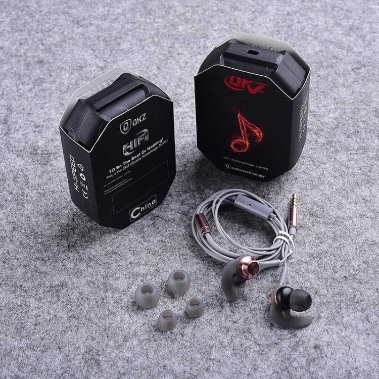 QKZ EQ1 CNC Metal Shark Fin Headphones Sports Music Headphones, Microphone Version (Rose Gold) by QKZ