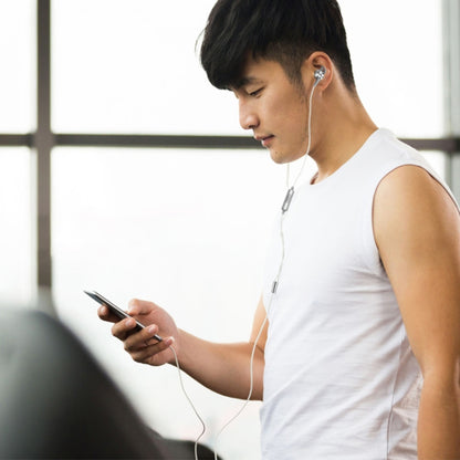 QKZ EQ1 CNC Metal Shark Fin Headphones Sports Music Headphones, Microphone Version (Silver) by QKZ