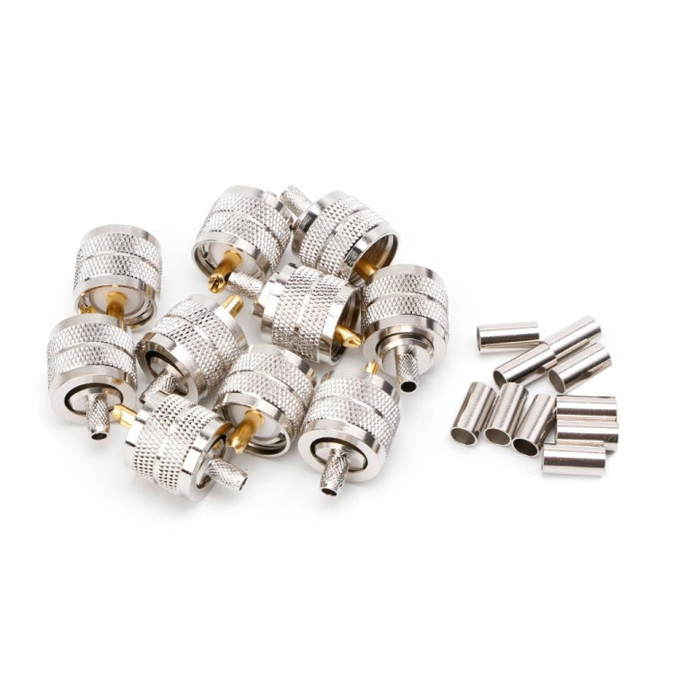 10 PCS UHF Male PL259 Plug Crimp Connector Adapter for RG58 RG142 / 3D-FB by bashfashion